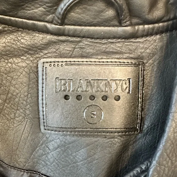 BLANK NYC Moto Jacket Vegan Leather Matte Black Onyx Women’s Size XS Small NEW - Picture 9 of 15